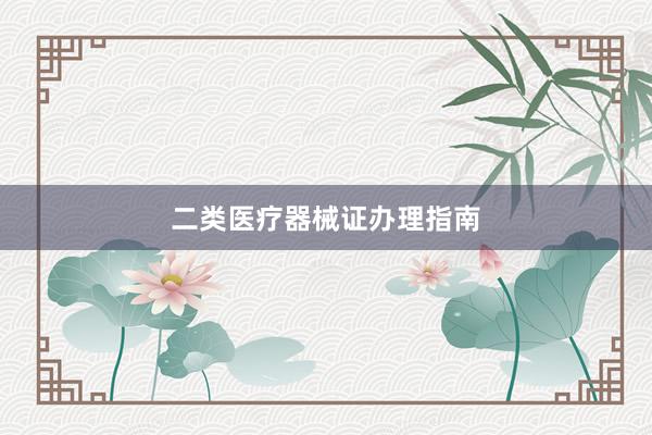 二类医疗器械证办理指南